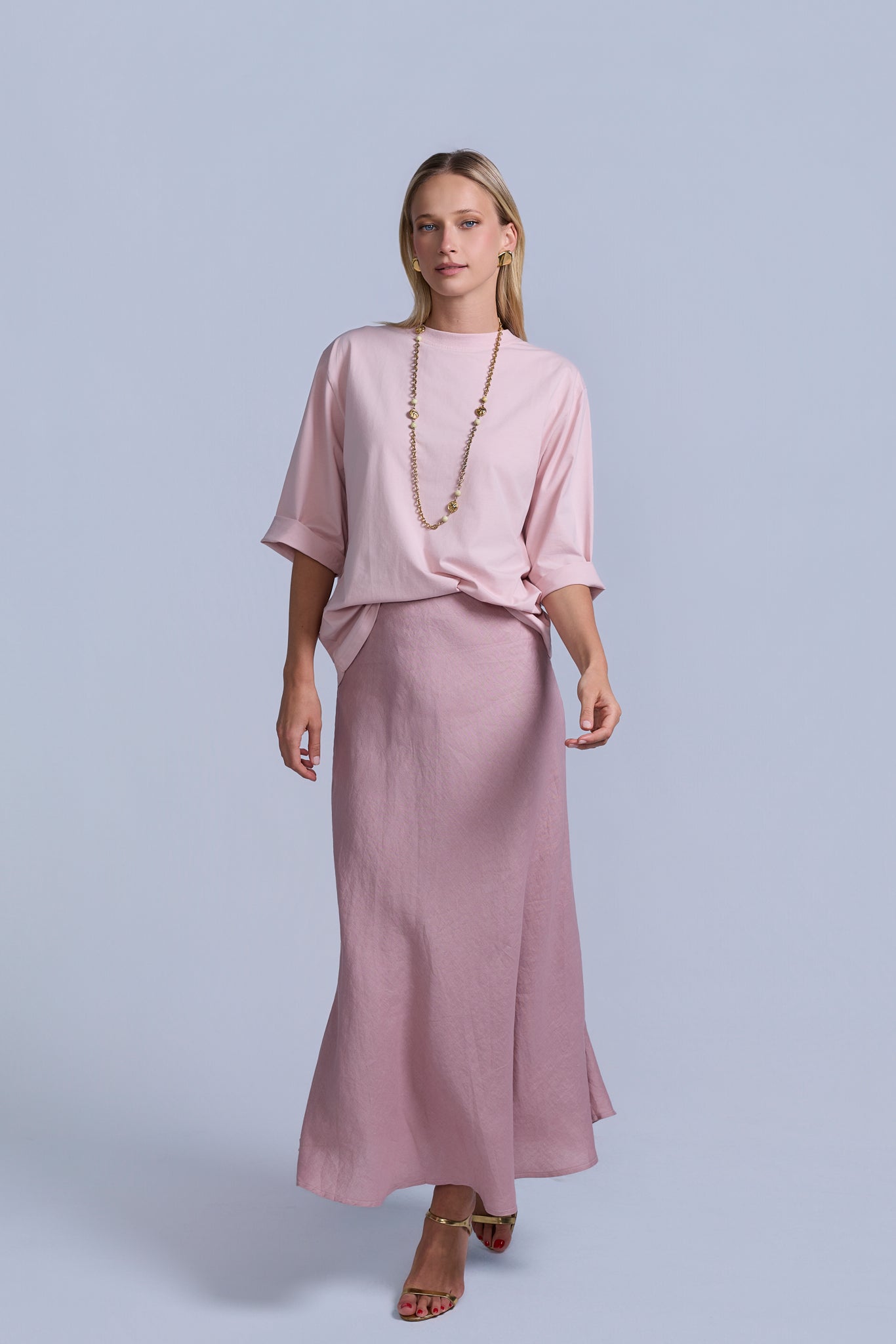 Linen Midi Skirt