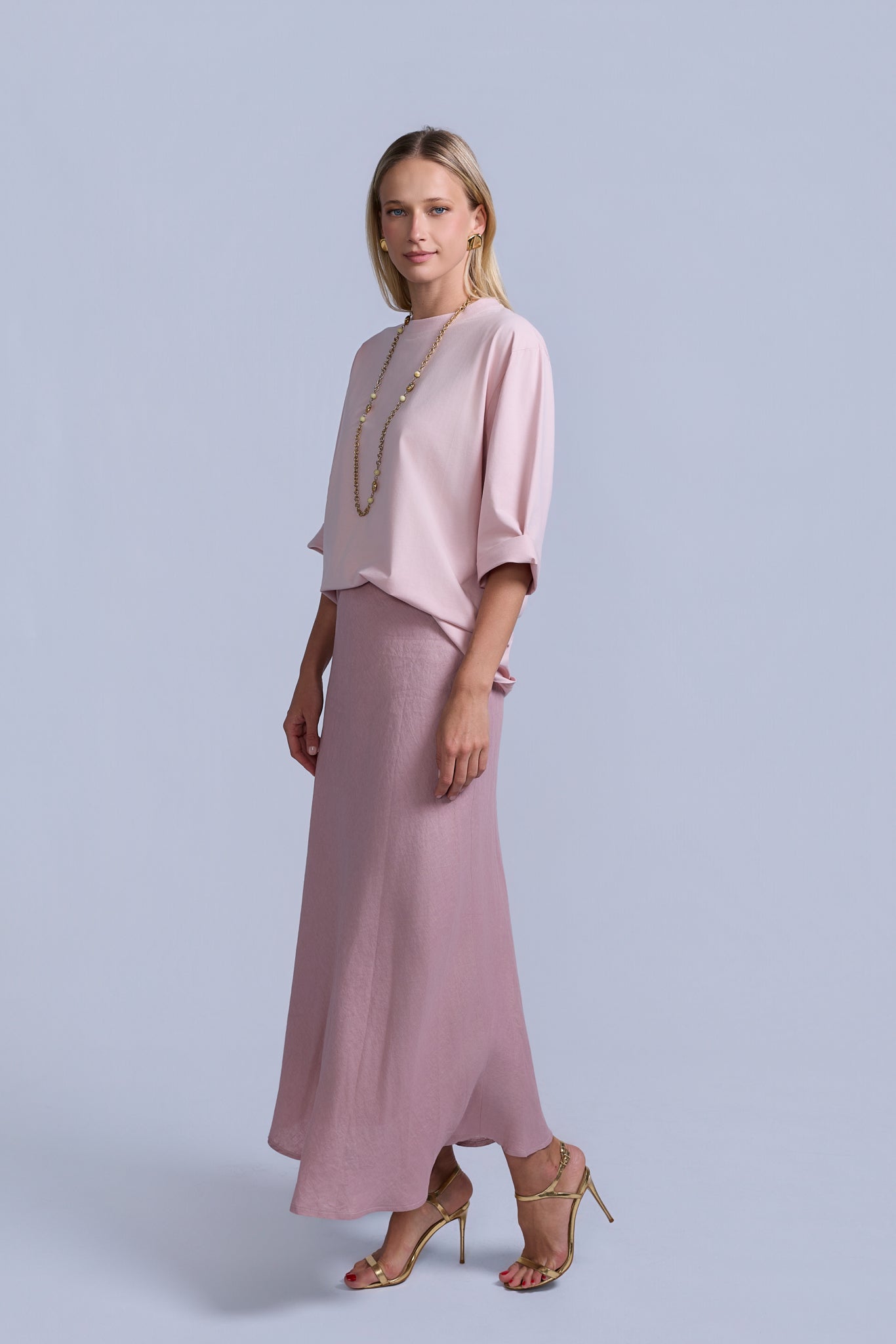 Linen Midi Skirt