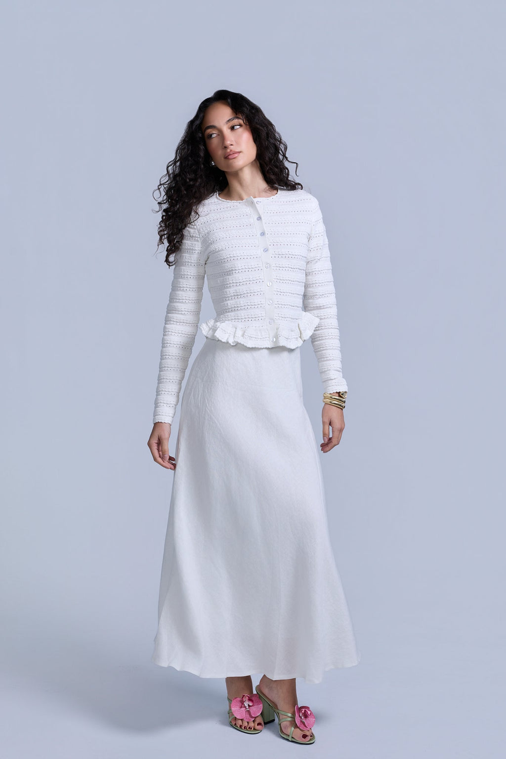 Linen Midi Skirt