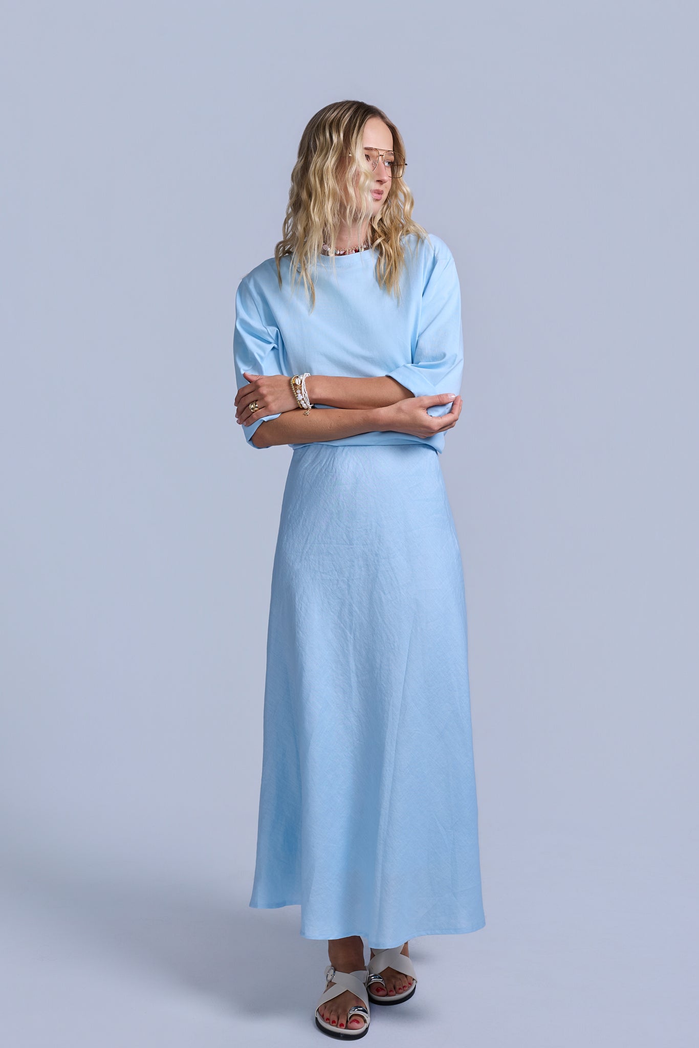 Linen Midi Skirt