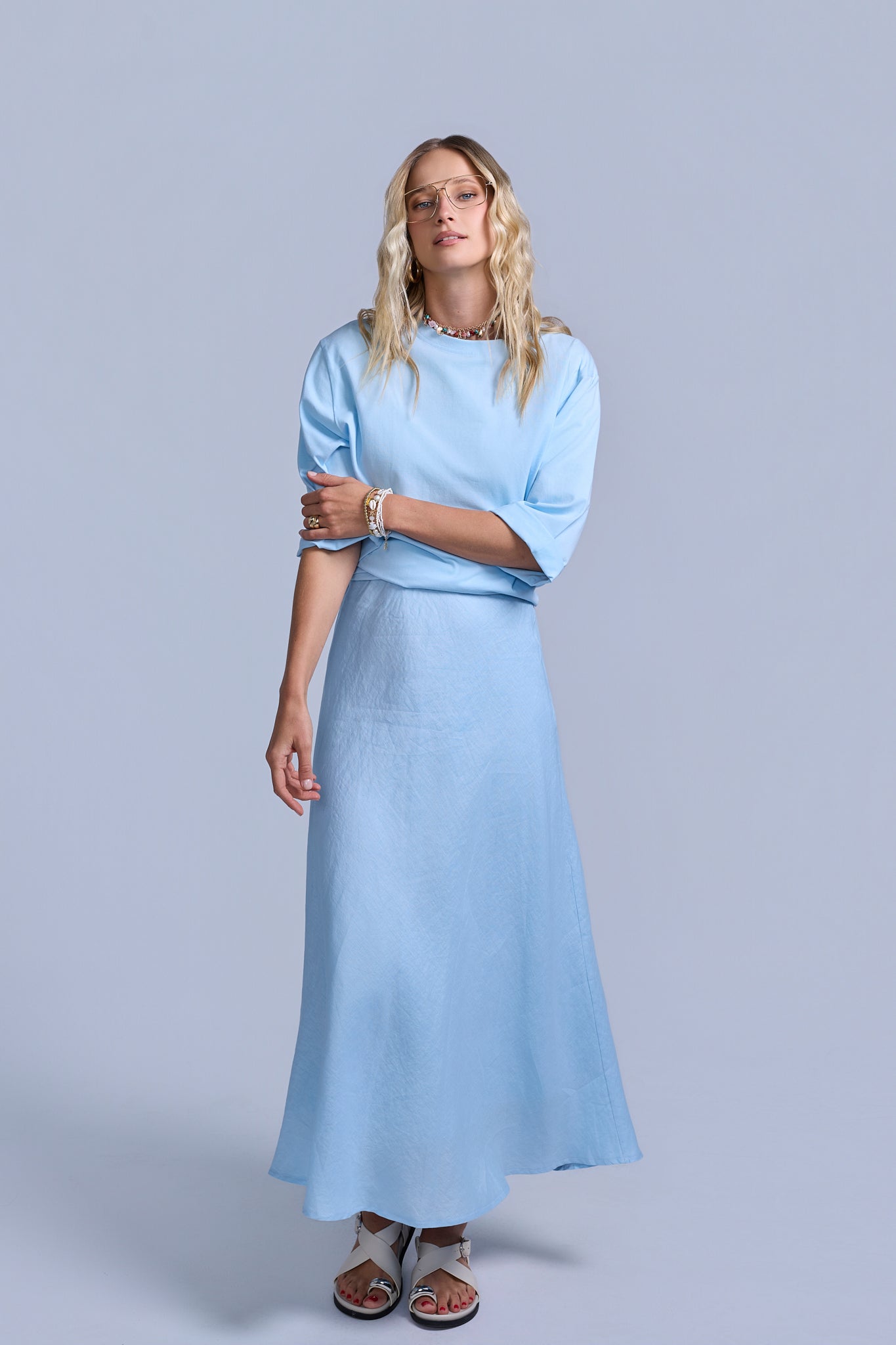 Linen Midi Skirt
