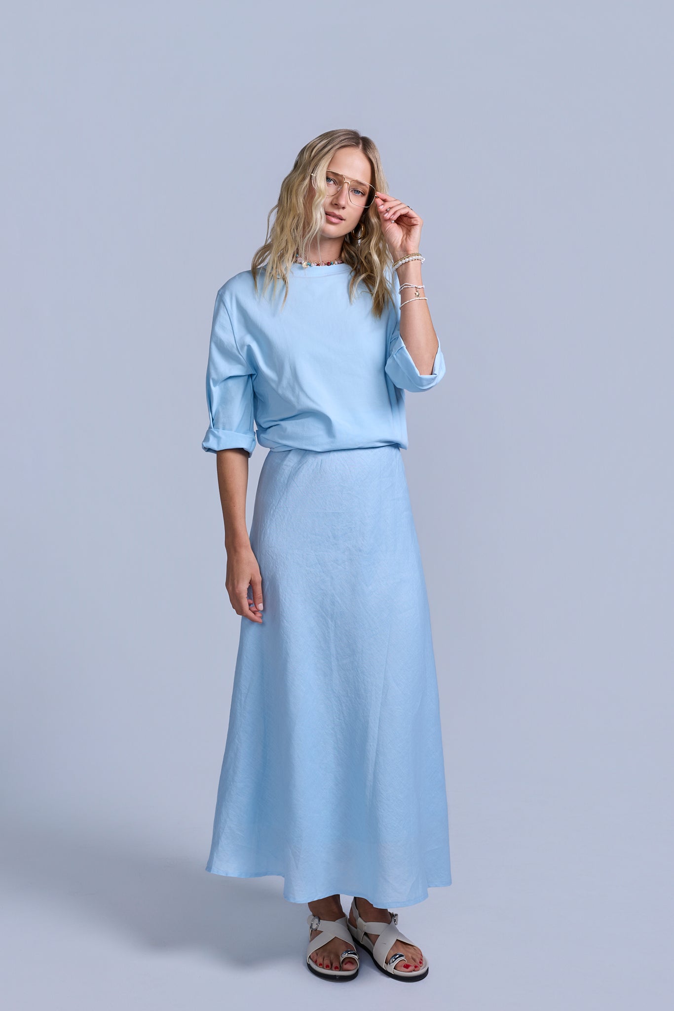 Linen Midi Skirt